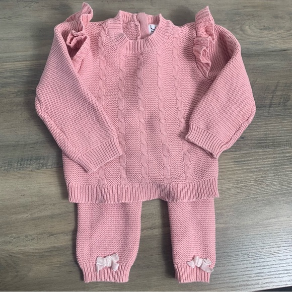 Nicole by Nicole Miller baby girl sweater set top and bottom set size 24 months - Picture 7 of 9